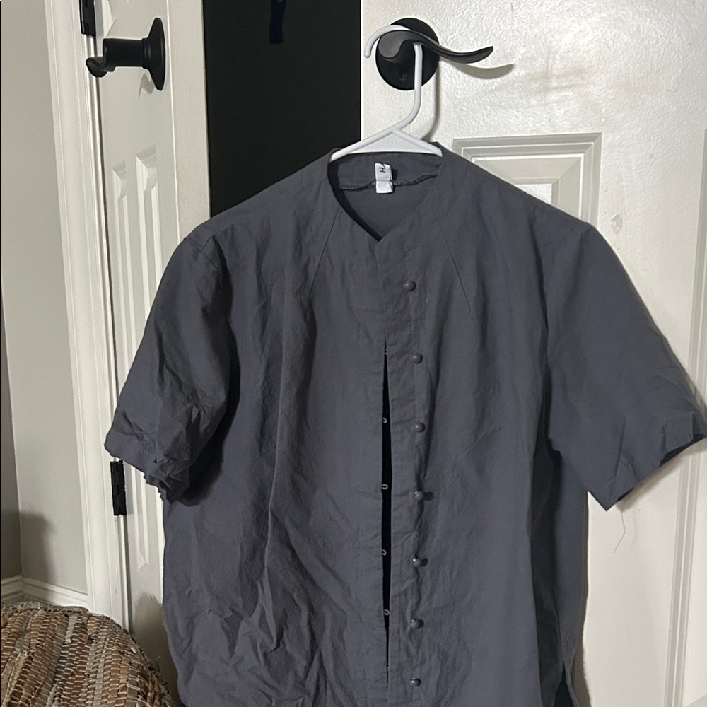Gray Button-Up Shirt